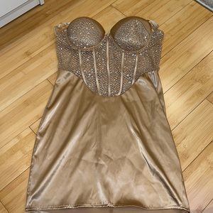 Gorgeous embellished rhinestone mini dress with adjustable straps